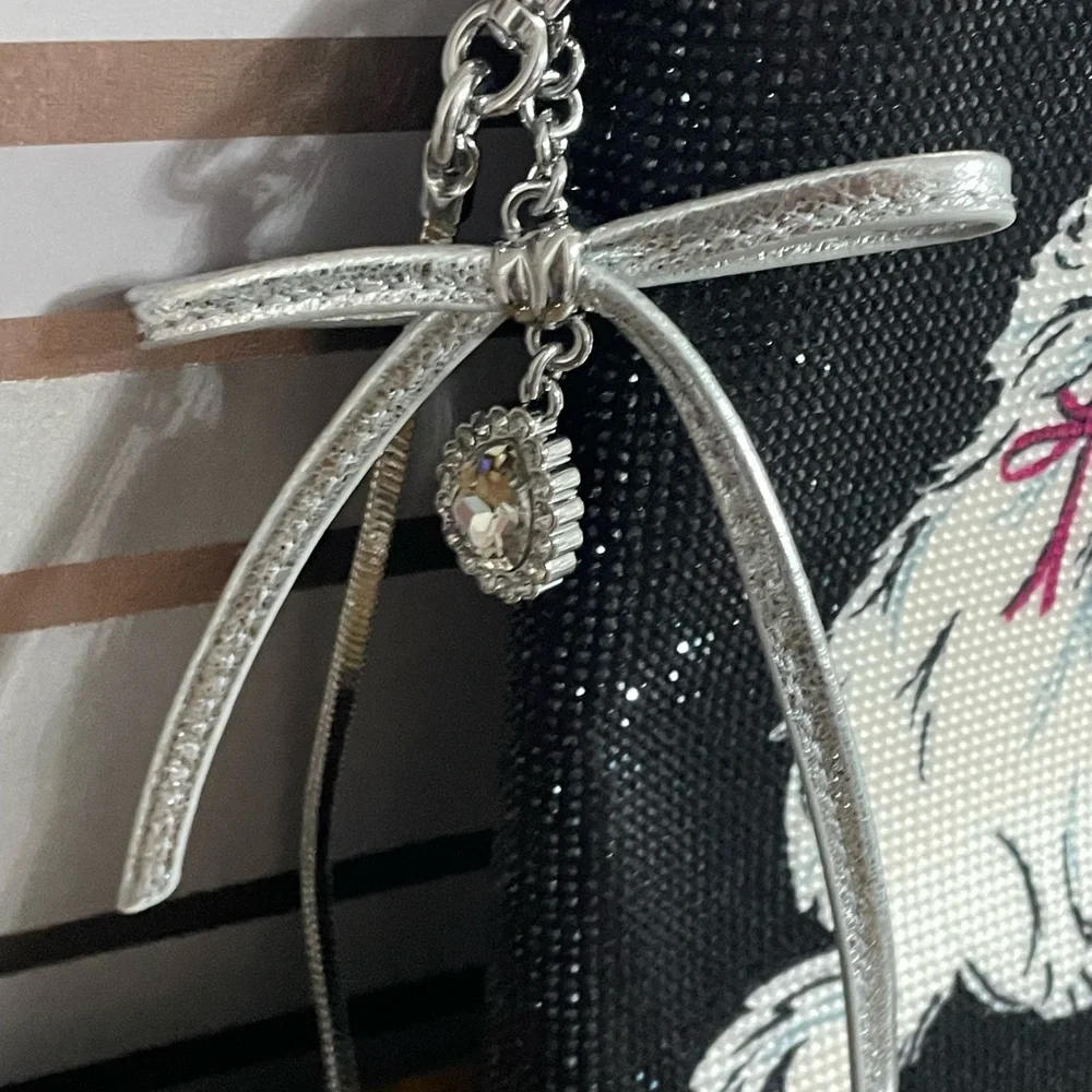 Kate Spade Whiskers Cat Crystal NS North South Crossbody Bag Purse - Picture 3 of 5